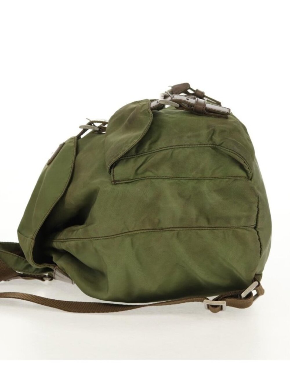 PRADA Backpack Nylon Khaki Silver - Picture 2 of 16